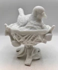 Vintage Westmoreland Bird on a Nest, Milk Glass Bird on a Nest