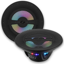 2x DS18 Black 8" 2-Way Marine Speakers with LEDs - 175 Watts Rms 4-ohm NXL-LXY8