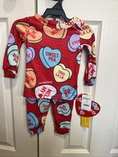 Sweethearts Size 12 Month 2 Piece Sleepwear Pajama Set Valentine's Day New tags
