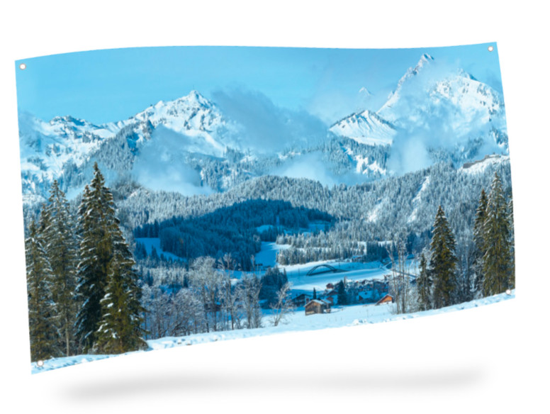 BACKGROUND CLOTH MOUNTAIN LANDSCAPE 150x75CM My Village suit Lemax D56 village