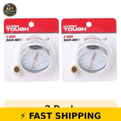 #ad Hyper Tough 2 Inch Brass amp; Steel Pressure Gauge 2 Pack $39.99