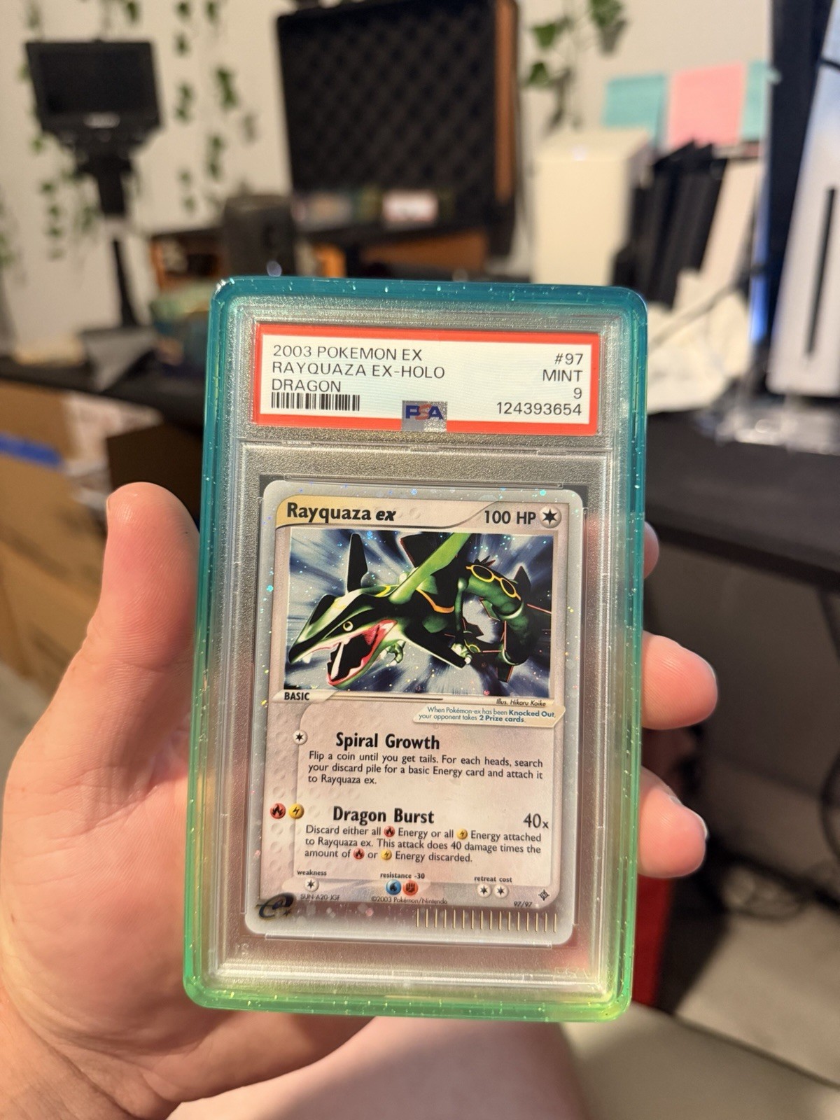 2003 Pokemon EX Dragon Rayquaza EX #97 Ultra Rare Holo Foil PSA 9 Mint