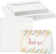 Prudiut 20 Sets Watercolor Cards with Envelopes, 140 lb/300 GSM 4x6 Inch 