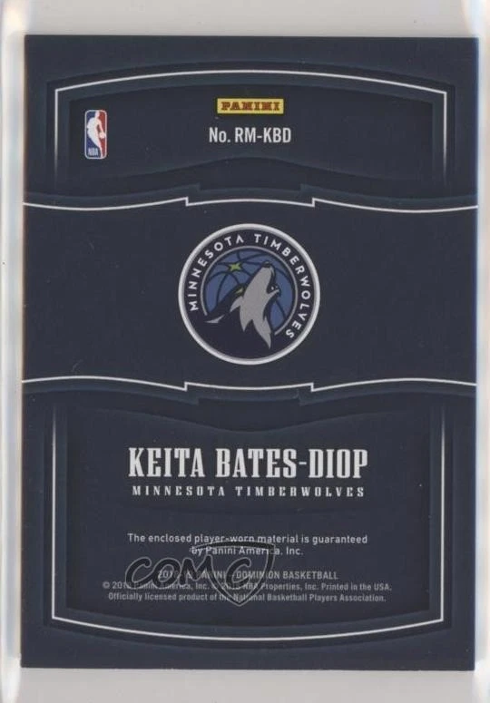 2018-19 Panini Dominion Rookie Materials /99 Keita Bates-Diop #RM-KBD RC - Image 2 of 2