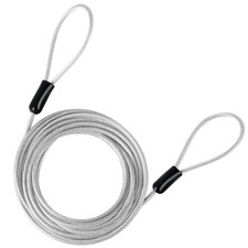 Security Steel Cable with Loops - 3mm 1/8 inch Thick 15FT Heavy Duty Safety...
