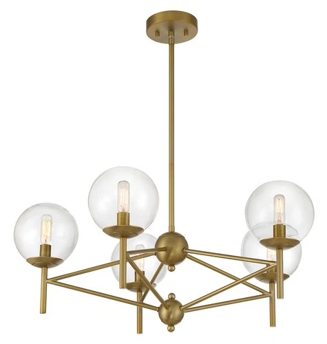 Minka Lavery 2795 Auresa 5 Light 29"W Vantage Chandelier - Brass - Picture 8 of 11