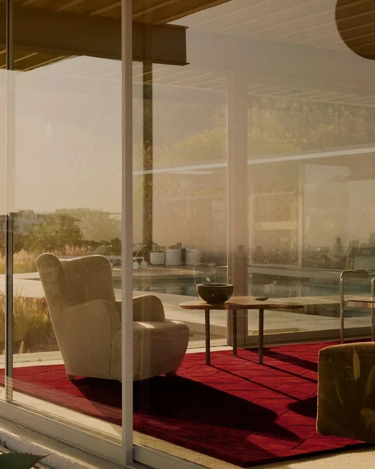 Rug Hand Tufted Diamond Rug Deep Red NK Woolen Rug For Bedroom, Living Room Rug - Image 2 of 4