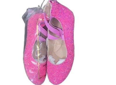 NEW GIRLS BALLET GLITTER FLATS SZ4