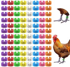 96 Pcs 16mm Chicken Leg Bands Colorful Numbered Chicken Identification Leg