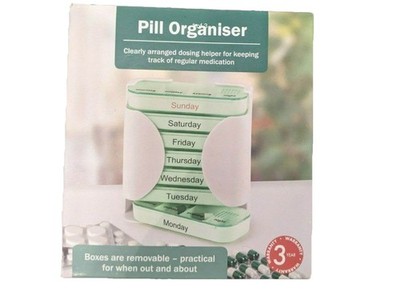 7 Tage Pillendose Organizer 4 mal täglich stapelbar Wöchentlich Täglich Tablettenspender