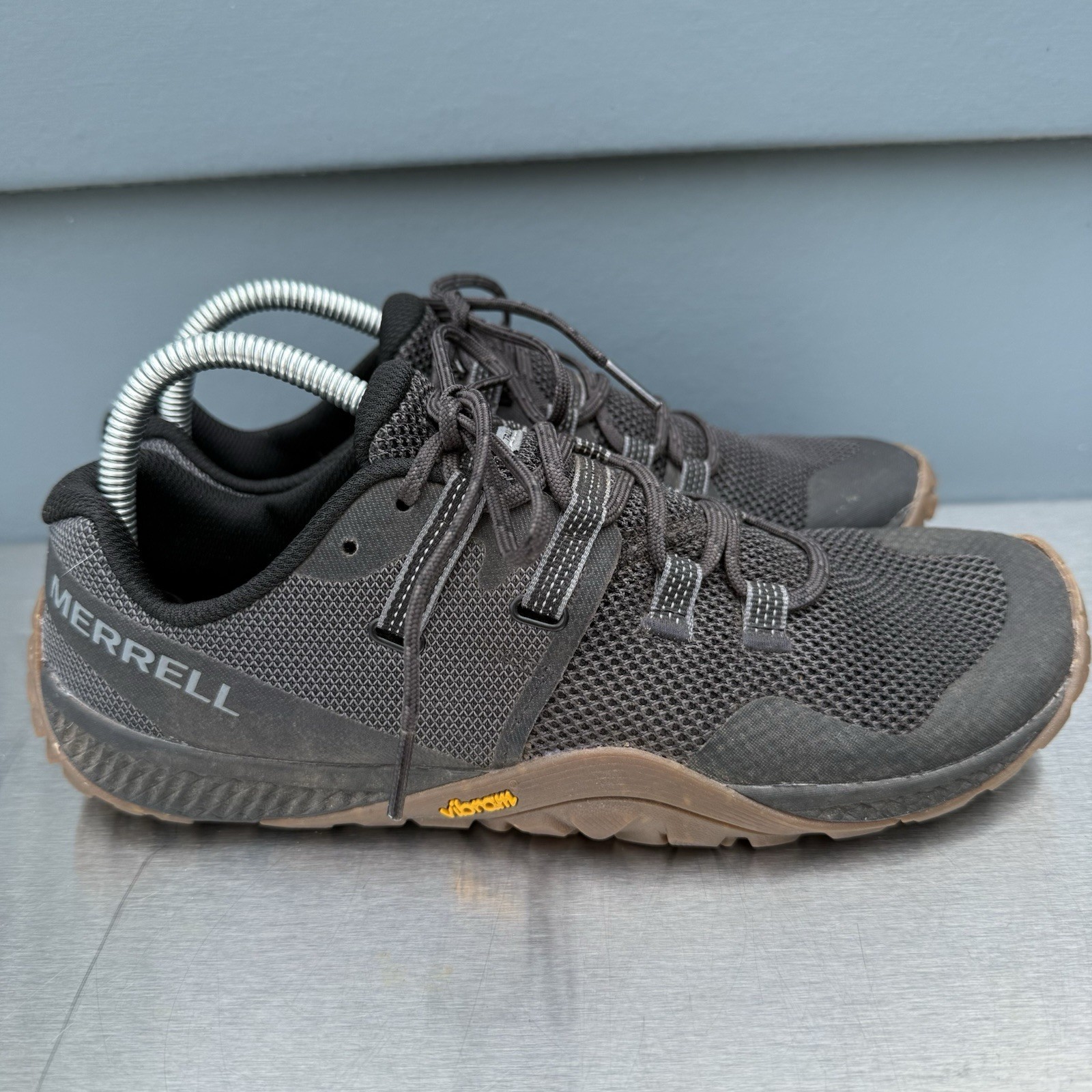 Merrell Trail Glove 6 Mens Barefoot Trail Running Shoes Size 9 Black Vibram Sole