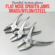 Parallel Pliers 140mm - Flat Nose Smooth Jaws Brass/Nylon/Steel Jewelry Tool