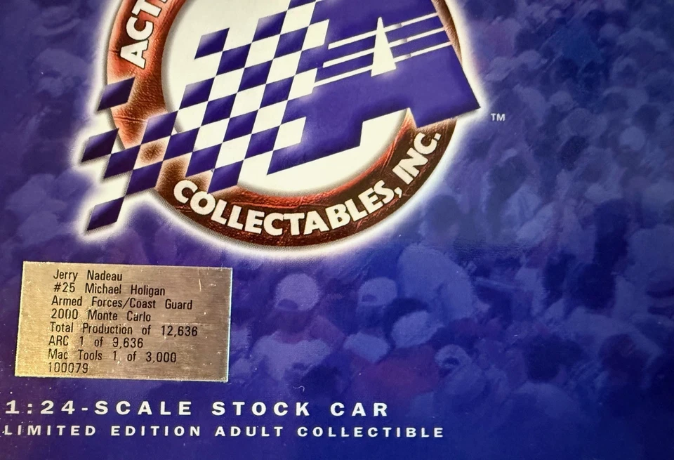 2000 Action Michael Holigan COAST GUARD #25 Jerry Nadeau 1:24 Autographed - Image 2 of 4