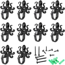 10 Pack Coat Hooks Wall Hooks Octopus Decorative Wall Mounted Hooks Rustic Me...