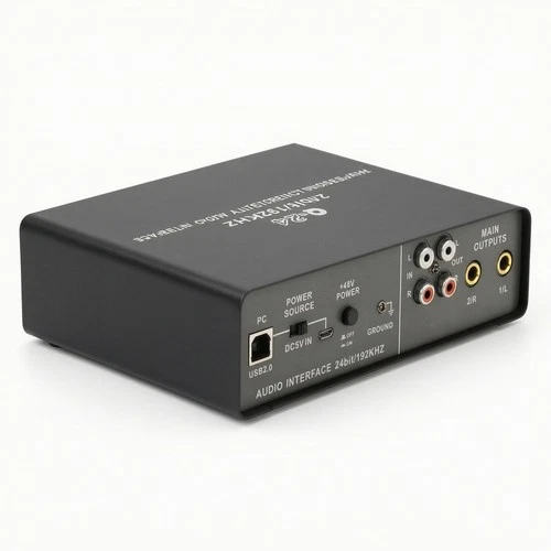 USB Audio Interface 24/192kHz Sound Card Loopback for Home Studio, Musicians