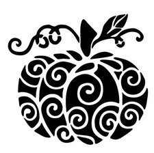 Really Great Stencils, Scrollwork Pumpkin Large Stencil, 8x8", Halloween, Curls