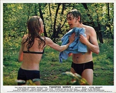 Twisted Nerve Hayley Mills in black bikini Hywel Bennett in park 11x14 photo