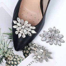 Rhinestone Shoe Clips Fashion Accessory for Women Decorative Shoe Jewelry 6x5cm