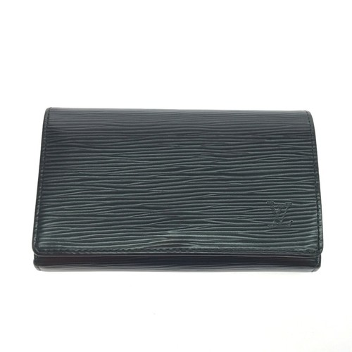 LOUIS VUITTON Bi fold Wallet Epi Black M63972 Authentic From Japan