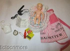 VINTAGE BARBIE DOLL FASHION CLOTHES #953 BARBIE BABYSITS PHONE GLASSES BOTTLE