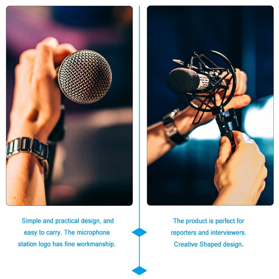 4 Pcs Microphone Flag ABS Injection Triangle Shaped Station Logo | eBay ...