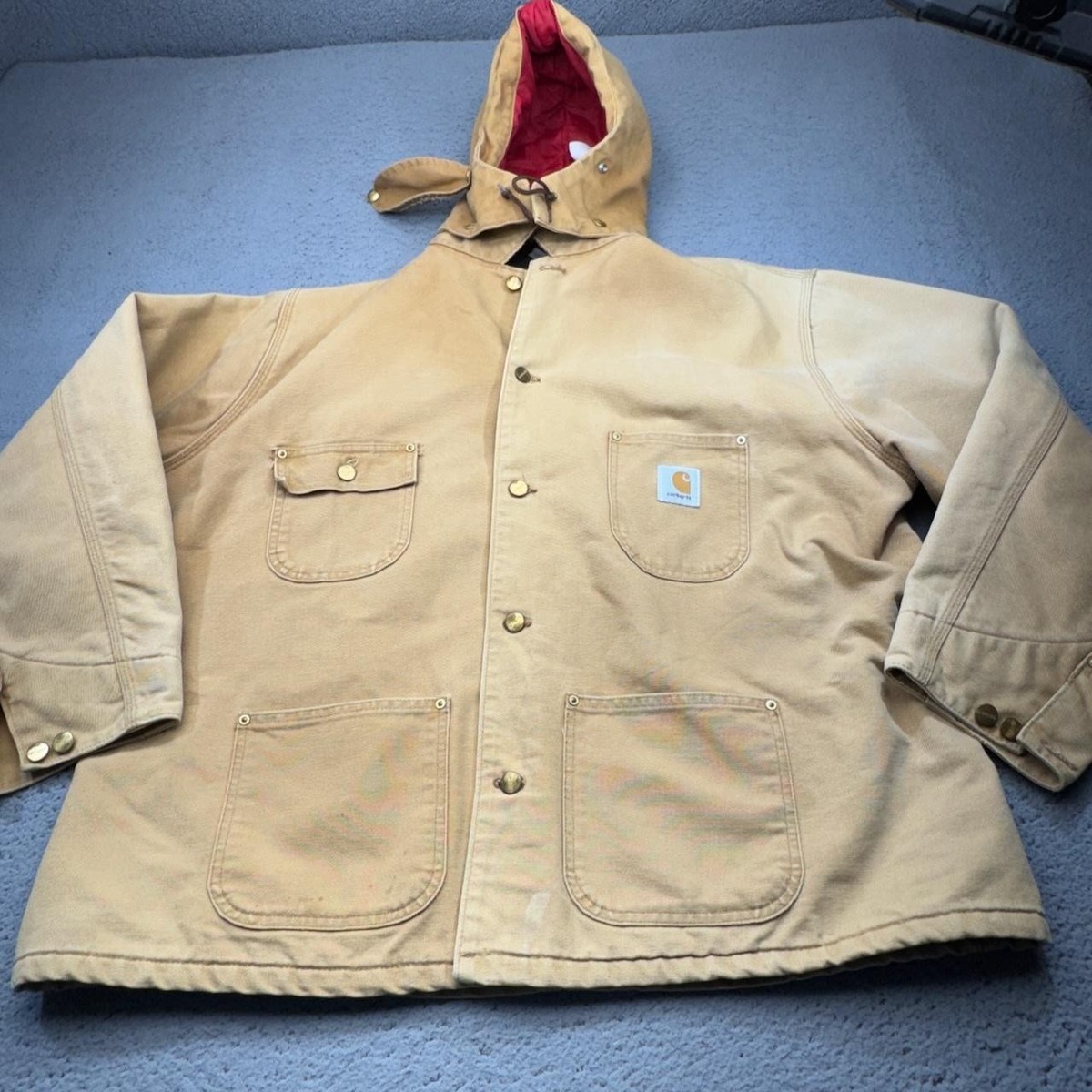 Vintage Carhartt Chore Jacket Men 2XL Brown Duck Blanket Lined USA