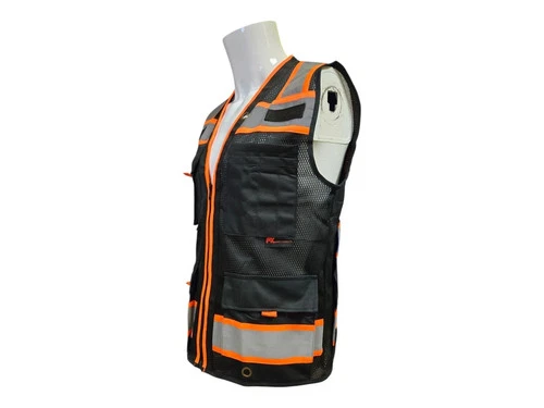 Black  Hi-Vis Safety Vest  With Plan/TABLET Pocket,  All sizes available image 5
