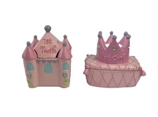 Kids First Tooth and Curl Keepsake Set Pink Castle Princess Trinket Box