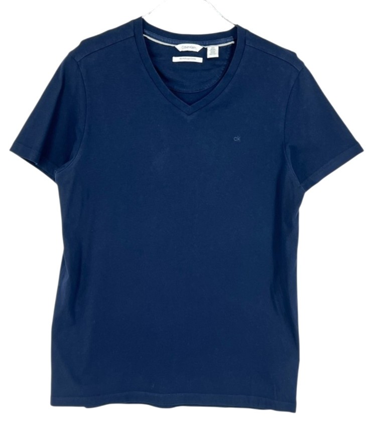 Camiseta De Mujer CALVIN KLEIN Ajustada De Cuello En V Color Azul Oscuro Talla M