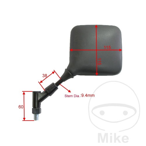 4415 - Black left mirror compatible with Suzuki DR 600 R DAKAR 45C - Picture 2 of 2