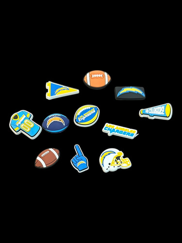 NFL Los Angeles Chargers Football Helmet For Crocs Shoe Charms Jibbitz 11 Pieces