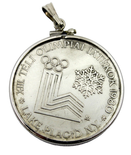 1980 Hungary Lake Olympics Ice Dance Proof Silver… - image 1