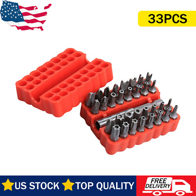  33PCS Screwdriver Bit Set Hex Head Drill Bit Set with 1/4'' Extension Bit Holder