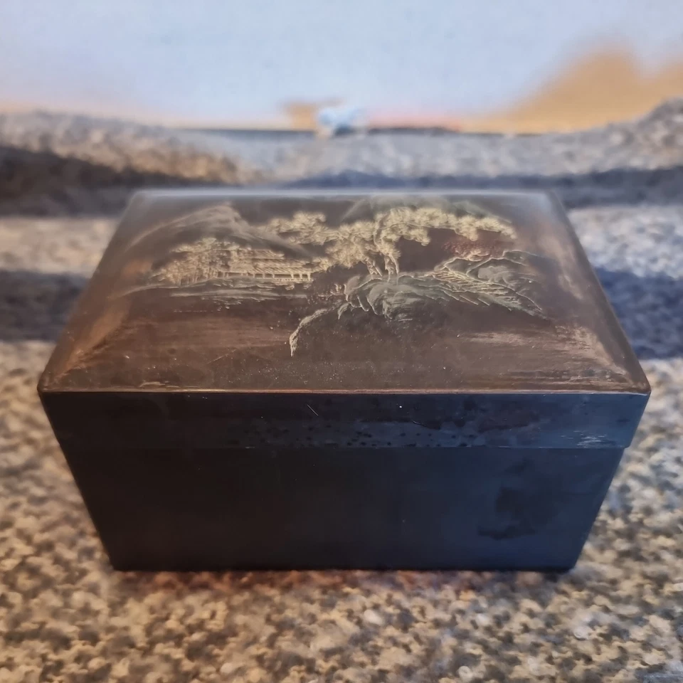 5 cajas de almacenamiento lacadas japonesas art deco pintadas a mano,   Foto 2 de 4