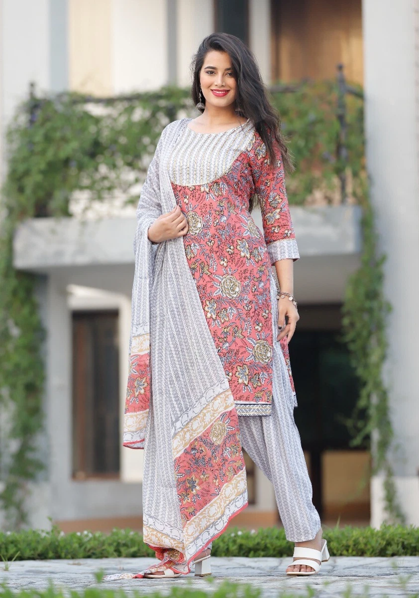 Off White Faux Georgette Embroidered Patiala Salwar Suit