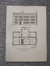 Elevation & Plan of The Nunnery, Arthington - Antique Print - 1913