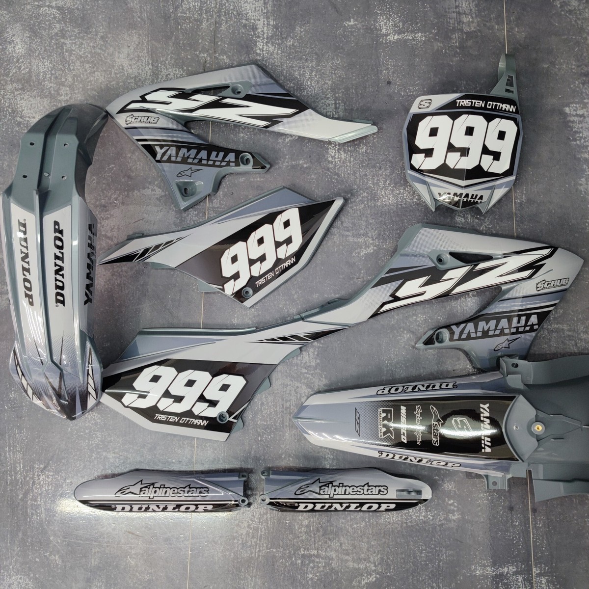 noname　250 GREY TA.effects Plastics + Graphics Yamaha YZ125 YZ250 2022 2023 2024 2025 2026