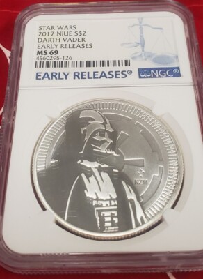 2017 Niue Darth Vader ⭐1 Oz. NGC MS 69 $2 Star Wars Trading Coin