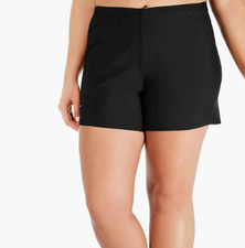 Island Escape Women's Plus Swim Shorts Swimsuit Black Size 18W 7445