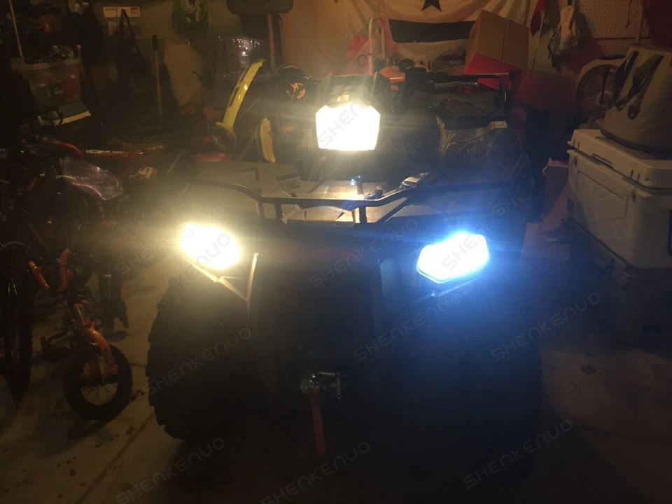 Lâmpadas de farol LED QUADRICICLO azul EUA para Polaris Ranger XP 700 XP 800 XP 900 XP 570 - Imagem 3 de 4