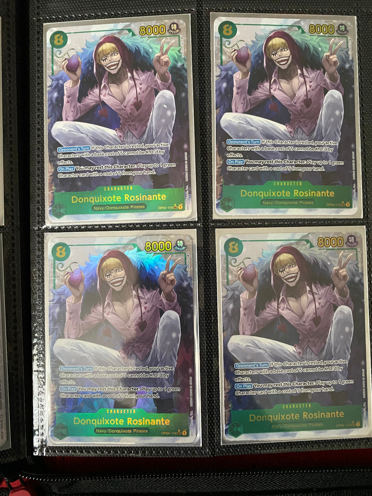 One Piece CCG Donquixote Rosinante OP04-119 Alternate Art ENGLISH [x4]