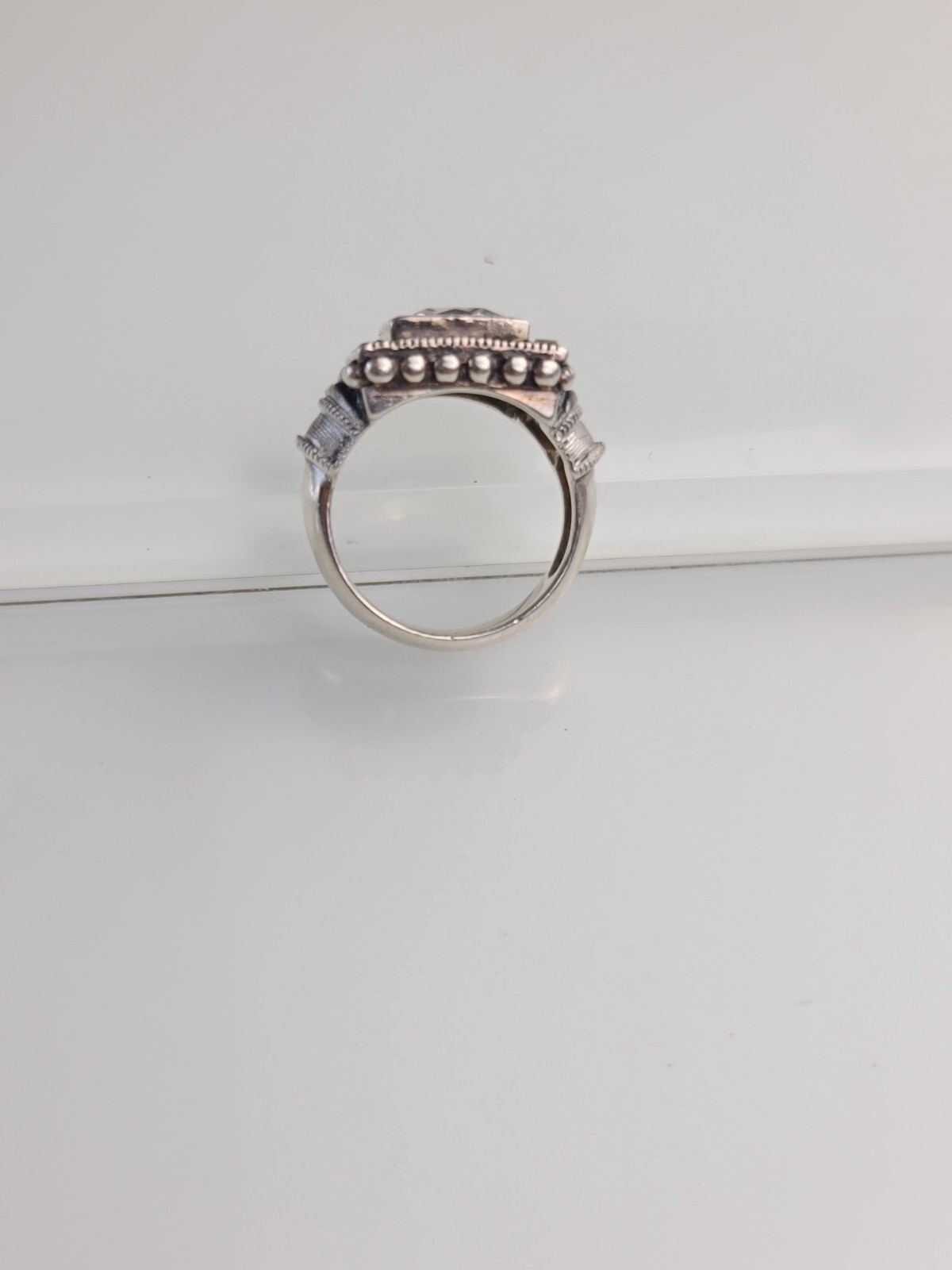 Sterling 925 Solid Silver Iced AAA Hematite Ring … - image 5