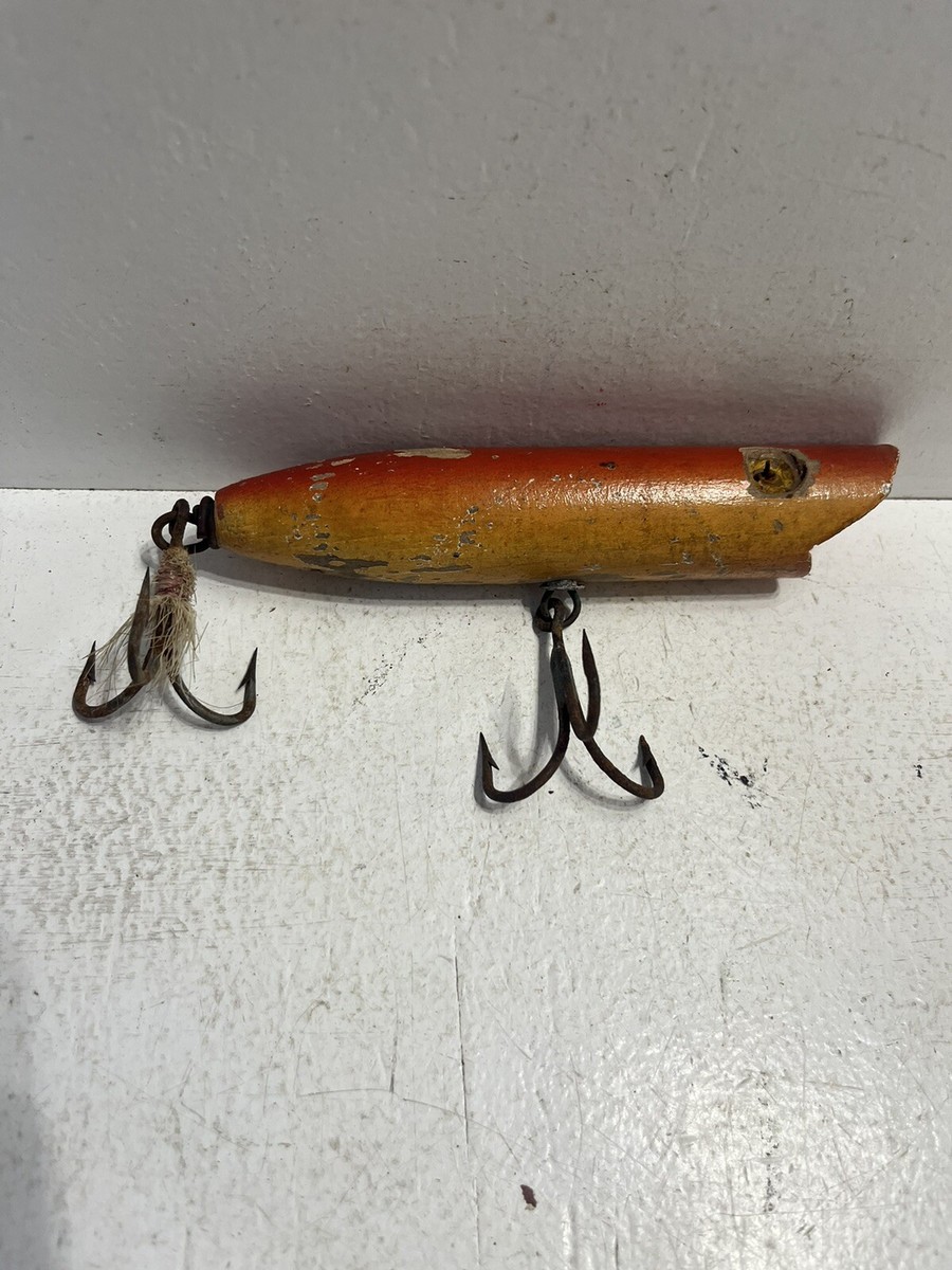 Antique Salt Water Wooden Fishing Plug Lure Vintage Fishing Antique Salt Water Wooden Fishing Plug Lure Vintage Fishing
