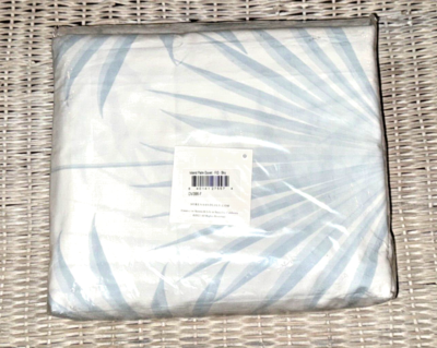 Serena & Lily Full Queen Island Palm Duvet Palm Blue White Coastal