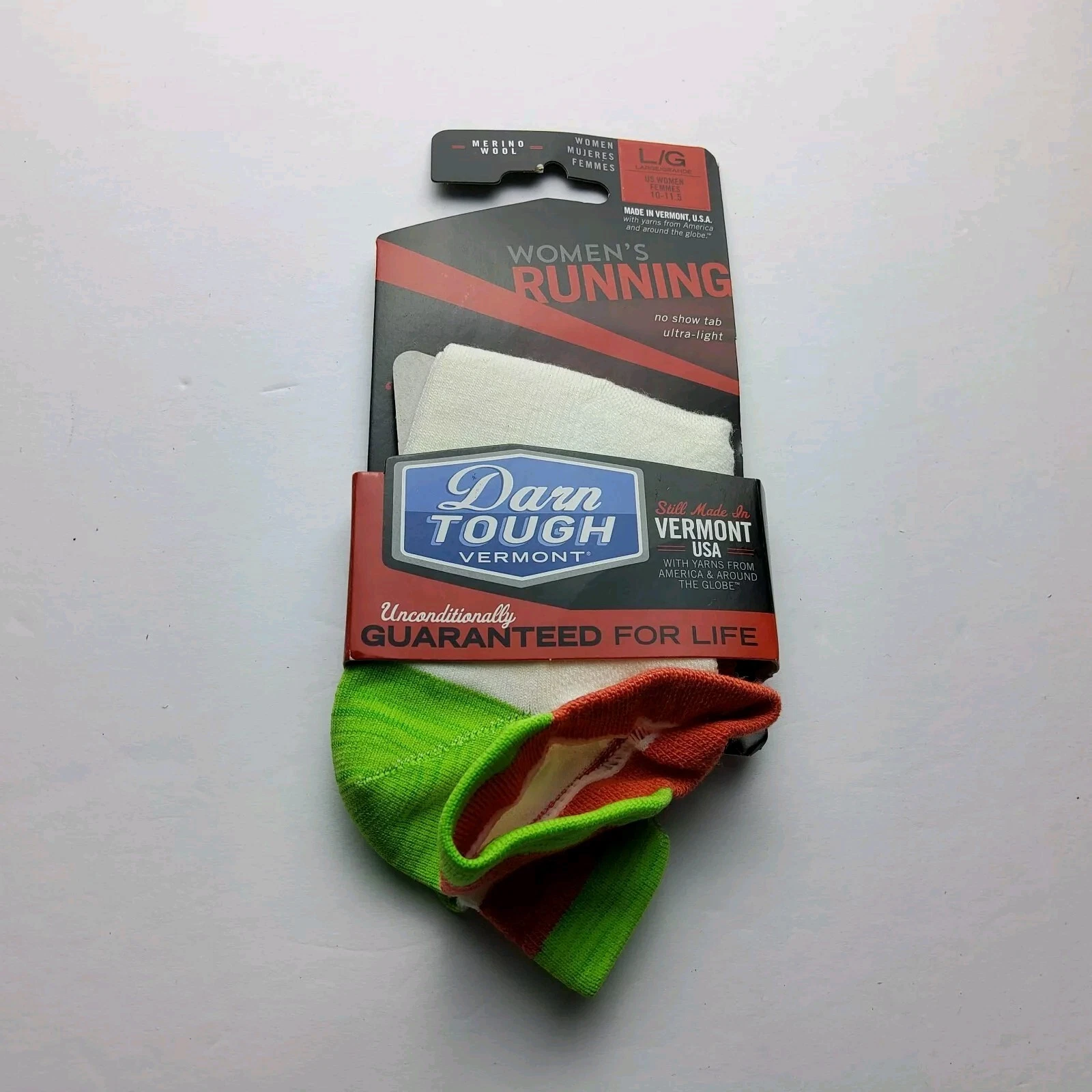 Darn Tough Women's Running Wool 1016 No Show Ultra Light Tab Socks Sz L 10-11.5