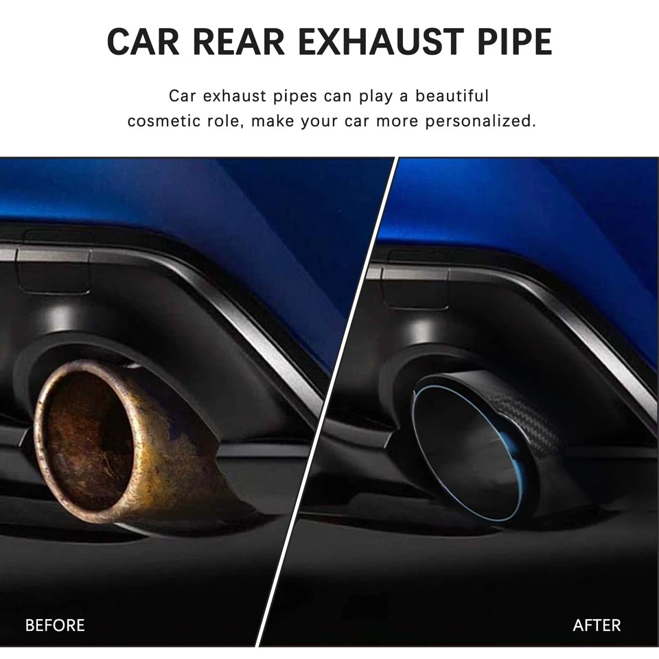 Par de silenciadores de punta de escape de fibra de carbono real de 2,5 pulgadas y 3,5" para Audi A5 2008-2016 Foto 3 de 4