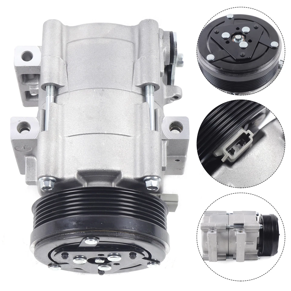 A/C Compressor w/Clutch Fit 2002-2005 Ford Excursion & 2004-2006 Ford F-150 5.4L Foto 2 de 4