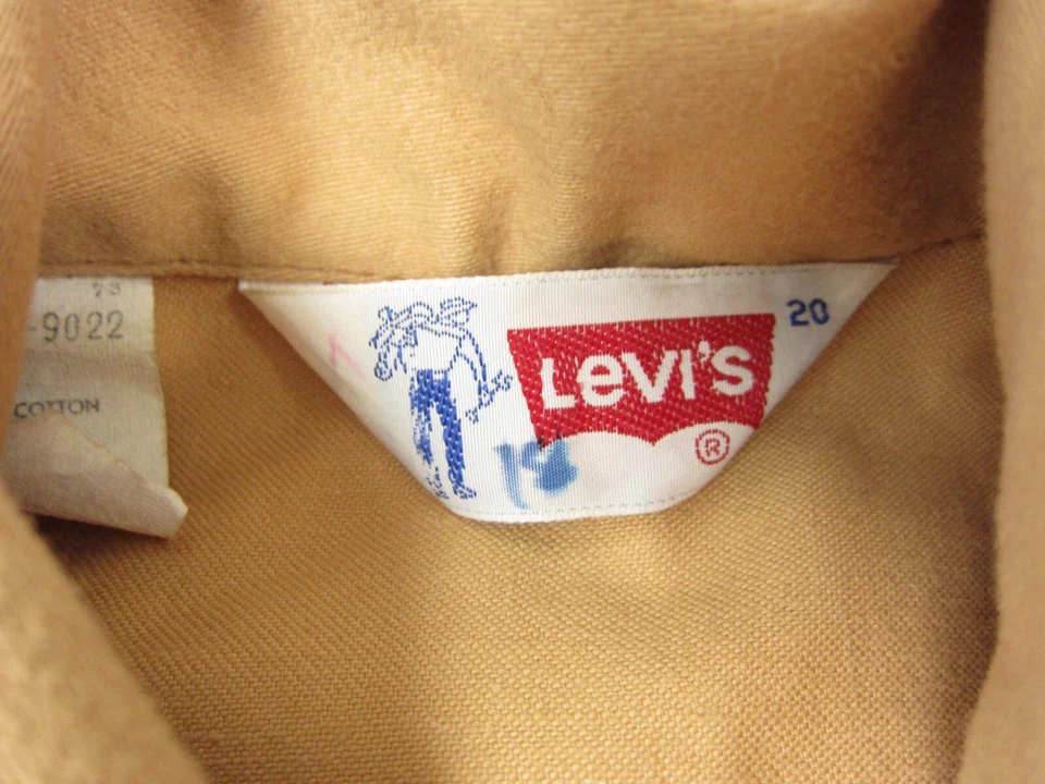 Vintage Levis Leisure Suit Set Youth 20 Brown Khaki Disco 60s 70s Jacket Pants - Image 4 of 4