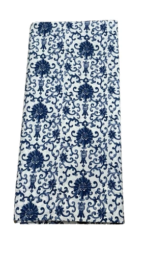 *Ralph Lauren*Porcelain Rosette*QUEEN Flat-Tamarind Chinoiserie-Blue/White