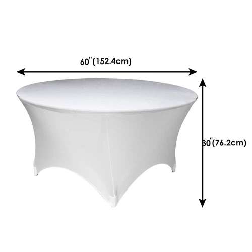 5 Fuß/6 Fuß Runde Spandex Tischdecke Tuch Hochzeit Party Home Decor Tischdecke - Bild 18 von 19